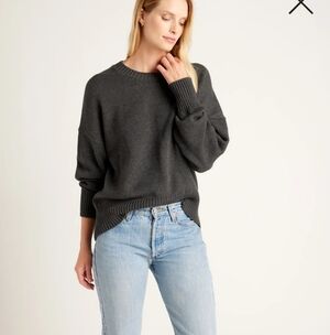 Quince 100% Organic Cotton Boyfriend Crew Sweater